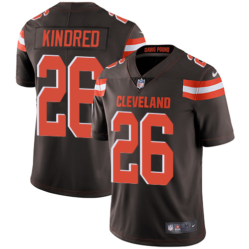 Nike Browns #26 Derrick Kindred Brown Team Color Men's Stitched NFL Vapor Untouchable Limited Jersey